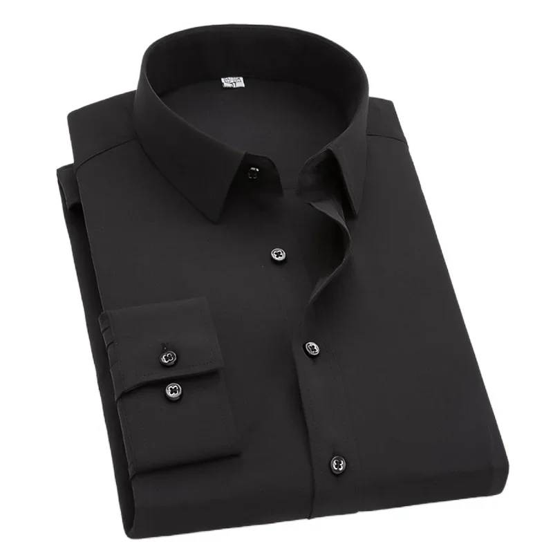 Asian Size Men's Purple Shirt, Lndustrial Style Long Sleeve Shirts, Red Slim-Fit Camisa Black Blue Male Chemise M-5XL