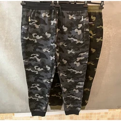 Large size men's pants camouflage elastic band 7XL 10XL 12XL plus size Fleece Winter loose army green plus size pants sport 52