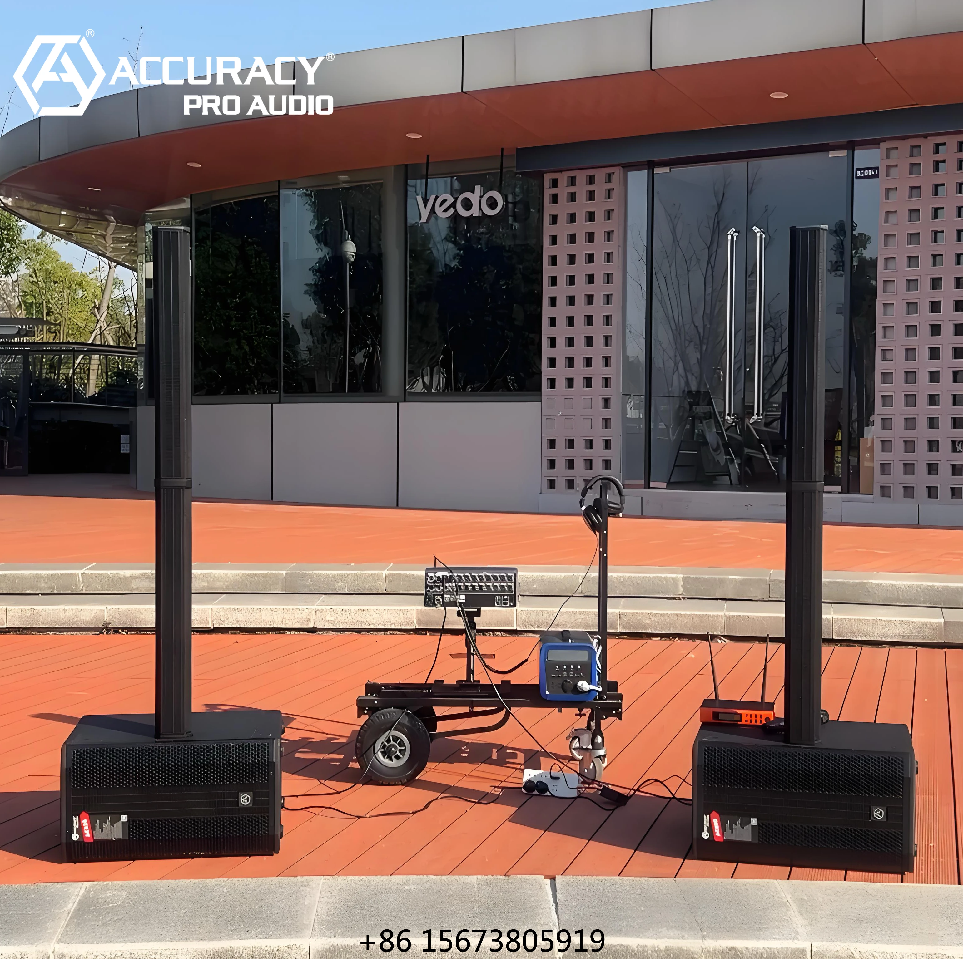

Accuracy Pro Audio AC22TD3 -COMBO Column PA System Speakers Complete Professional Combo Sound System for Outdoor Events