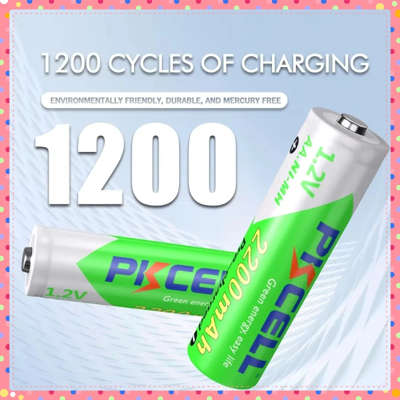 

10PCS For PKCELL AA 2200mAh battery 1.2V NI-MH aa Rechargeable Batteries 2A precharge LSD Batteries Ni-MH for Camera toys Parts