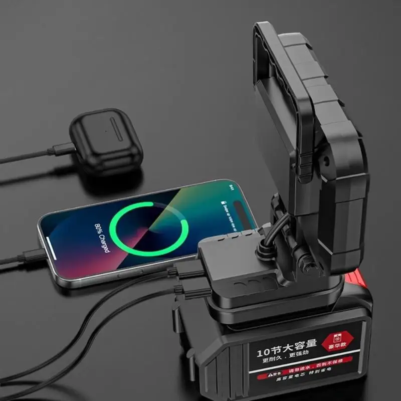 

652F Cordless LED Work Light With Double USB Charging Port For DCB206 20V Batteries