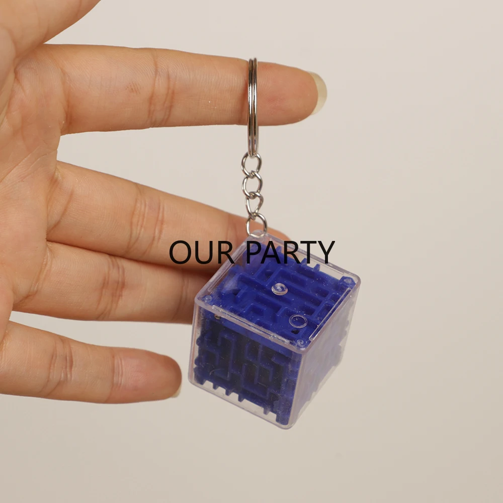 10Pcs Mini 3D Maze Puzzle Intelligence Keychain Educational Toy for Kids Birthday Party Favors School Rewards Pinata Fillers