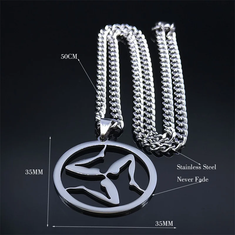 Greek Triskelion Triskele Pendant Irish Necklaces Stainless Steel Ancient Symbol Sicily Necklace Teen Wolf Jewelry Gift N3387S03 - view 6