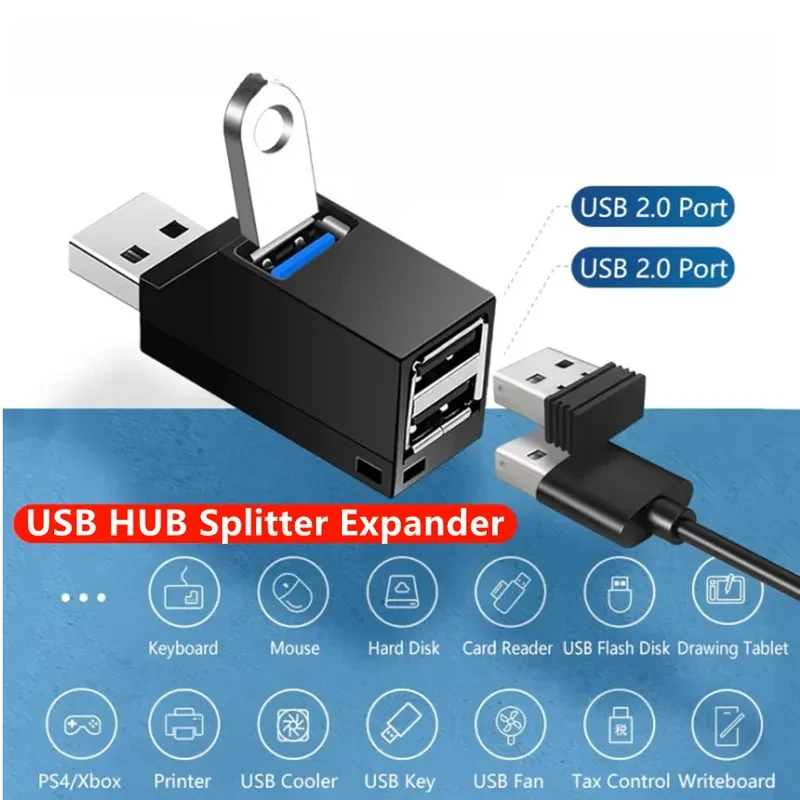 

2026 Best-Selling Compact 3-port USB Hub Splitter 3.0 Data Transmission Mini Multi-Port Adapter, Suitable For Travel And Daily