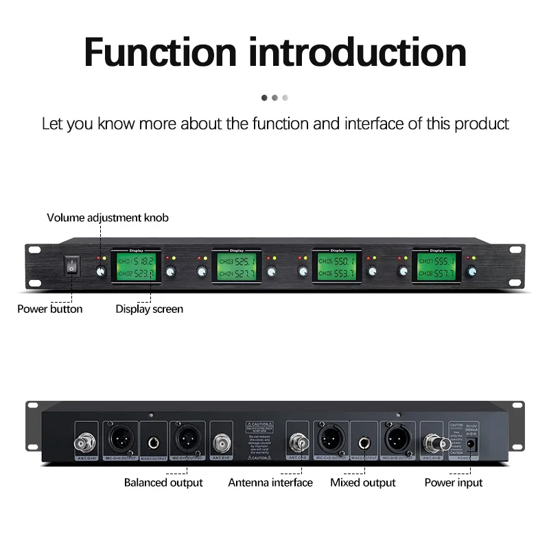 KATELEIYU UHF high-quality eight-channel handheld professional wireless microphone system stage performance dynamics