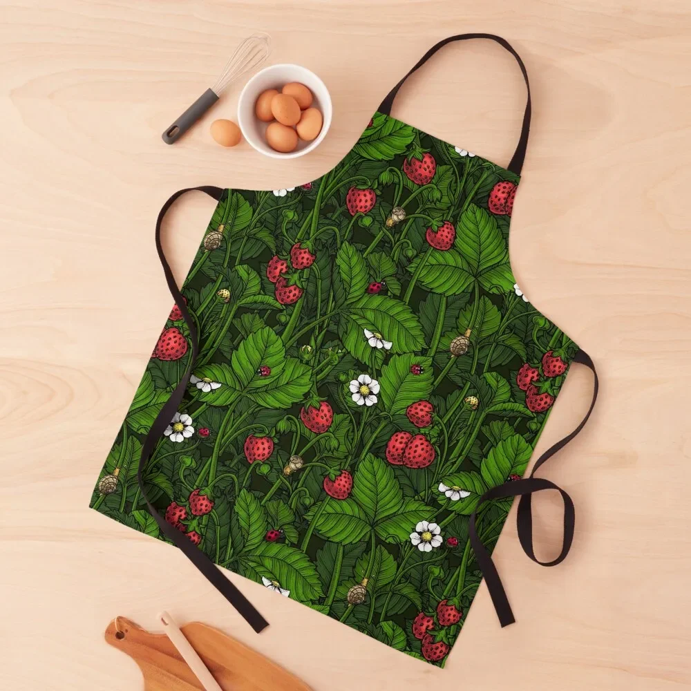 Wild strawberries Apron Men's Kitchen For Girl Kitchen Accessories 2022 Apron