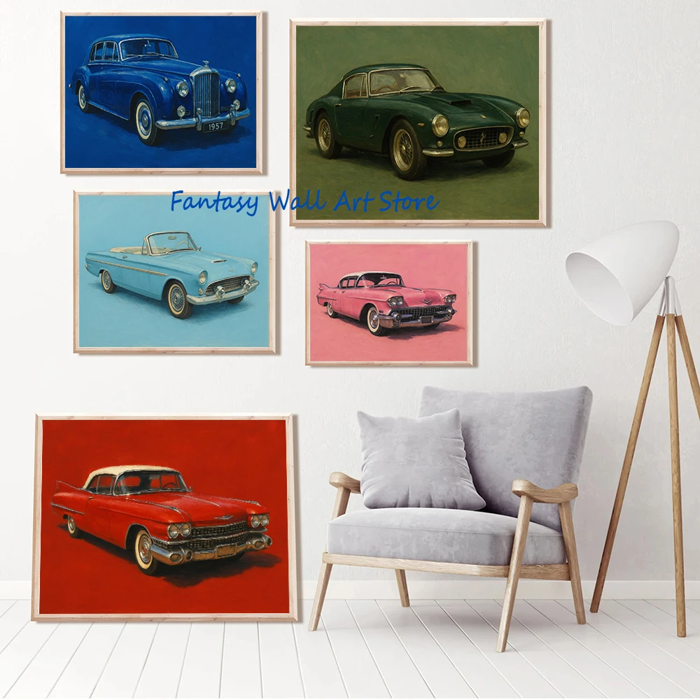 Luxury Lifestyle Japan - Vintage Red Green Blue Pink Car