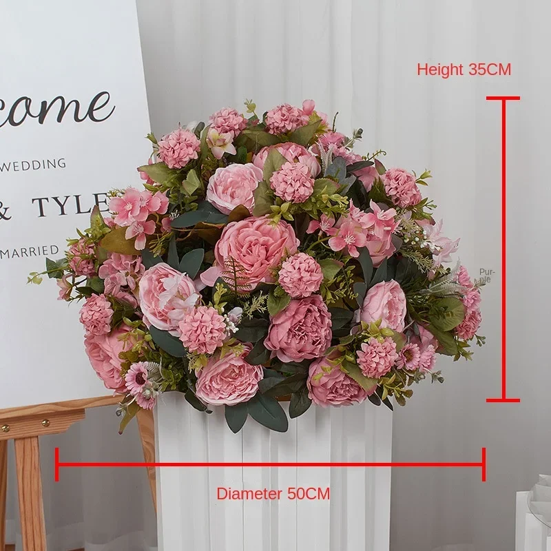 Wedding Artificial Flower Ball Scene Layout Flower Table Display Window Exhibition Hall Decoration Round Road Lead Flower