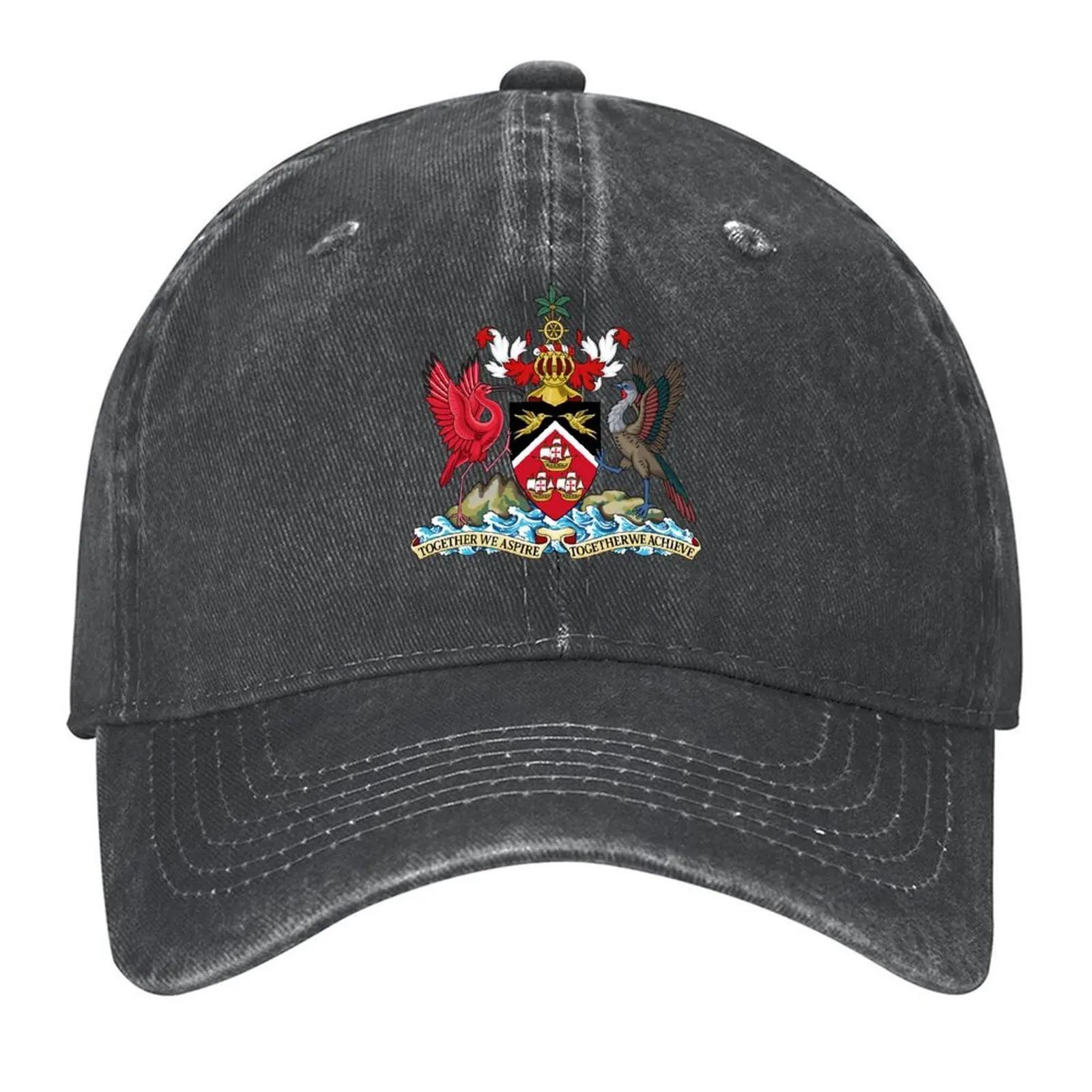 

Coat of arms of Trinidad and Tobago Baseball Cap Golf Hood black Uv Protection Solar Hat Men Golf Wear Women's