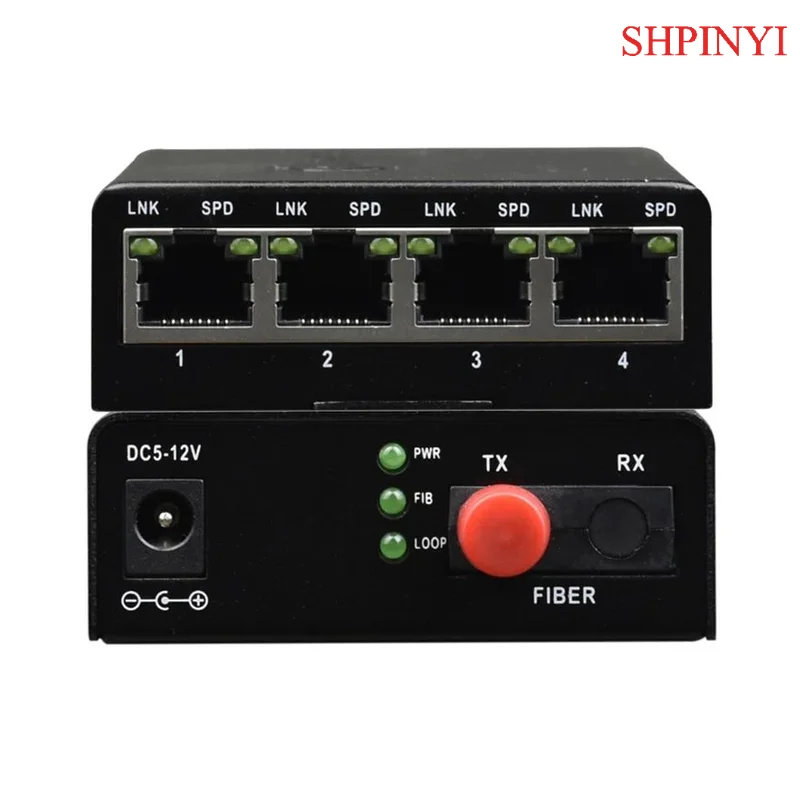 Mini 4 Port Fast Ethernet to Fiber Optical Media Converter for 20km 40km 60km 80km 120km