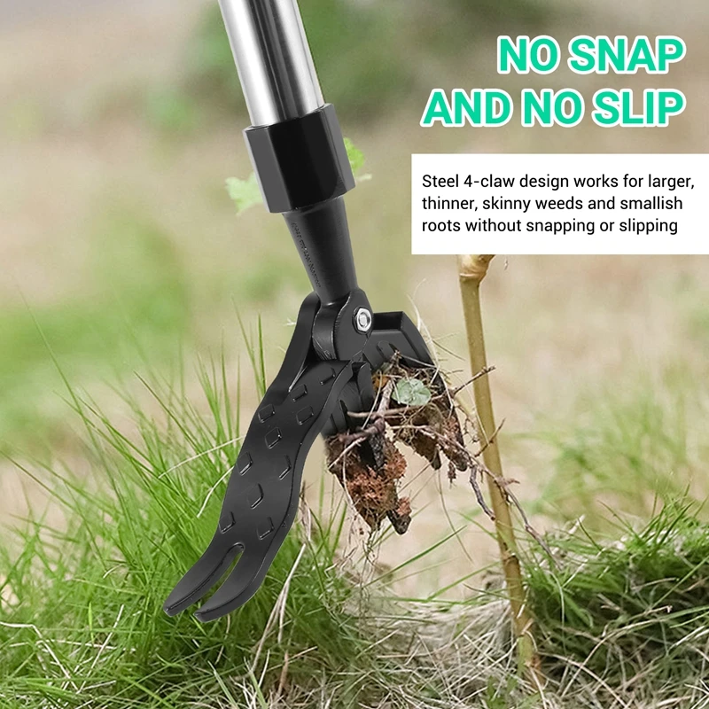أداة سحب الأعشاب بمقبض طويل - أداة سحب الأعشاب القابلة للتعديل، أداة حفار الهندباء شديدة التحمل