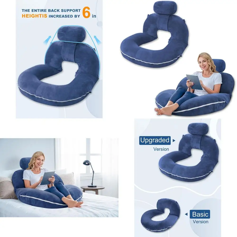 

Эргономичная подушка для кровати и дивана для сидения и игр, улучшенная поддерживающая подушка из серого бархата