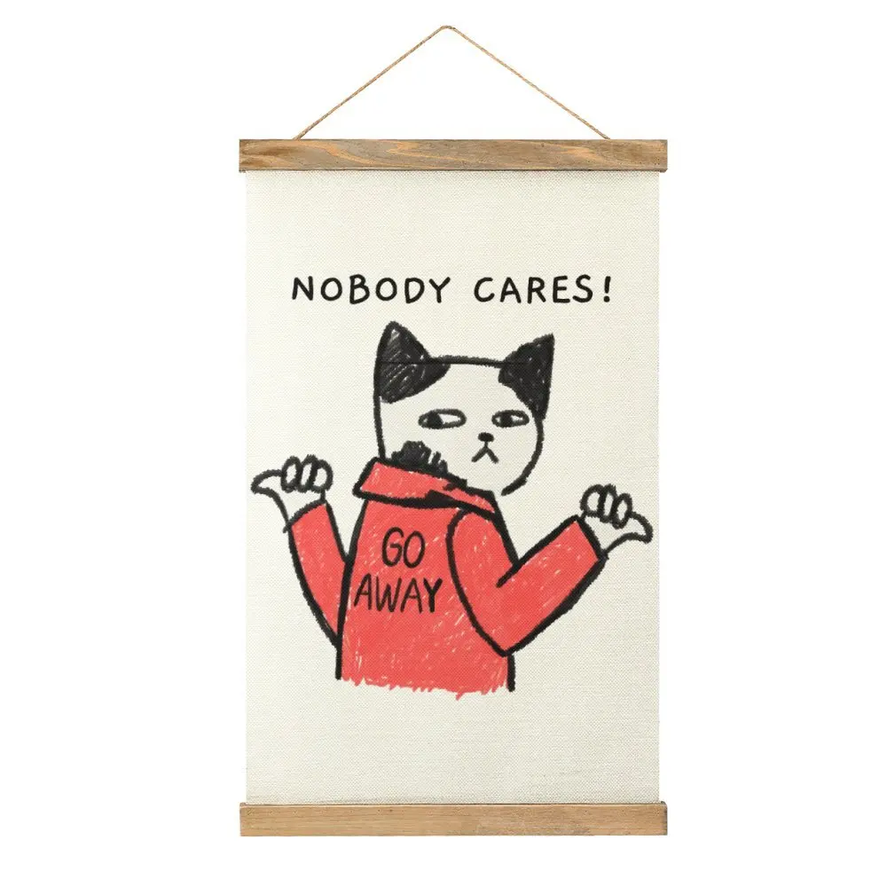 Nobody Cares Go Away For Sale Canvas Hanging Picture Graphic Cool Mural Restaurant Wall Decoration Funny Style Decorate