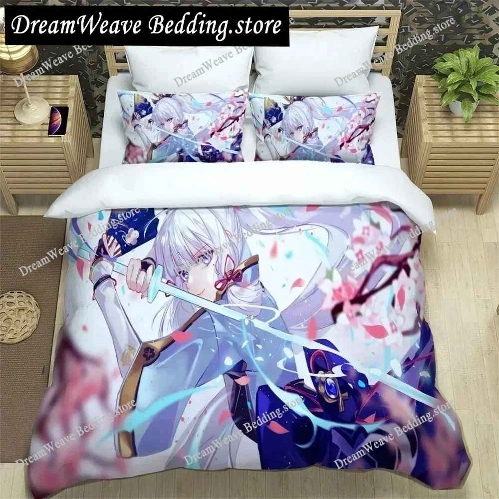 

Home Textile Cartoons Genshin Impact Cover Duvet Cover Pillow Case Boy Girl Polyester Bedding Set King Queen Twin Size