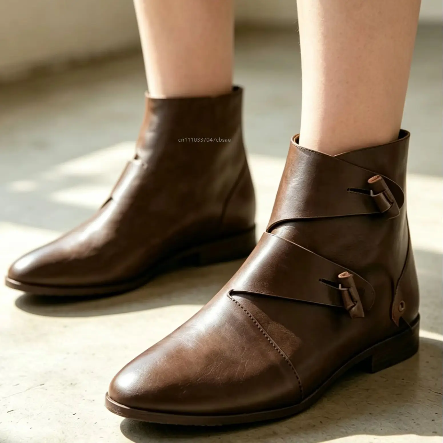 Men Medieval Pirate Ankle Boots Pu Leather Knight Prince Shoes European Halloween Cosplay Fancy Party Hunter Costume Boot Prop