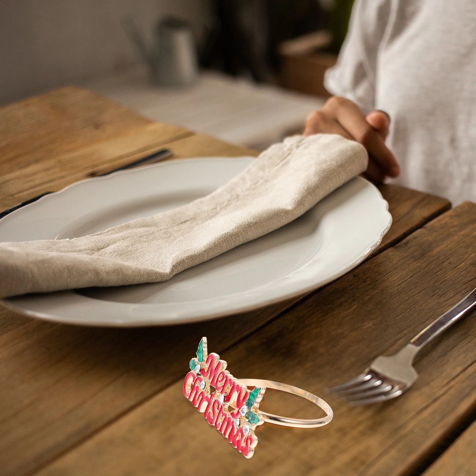 

6 Pcs Napkin Ring Christmas Rings Napkins Metal Holiday Alloy Buckle Banquet Holders Modern