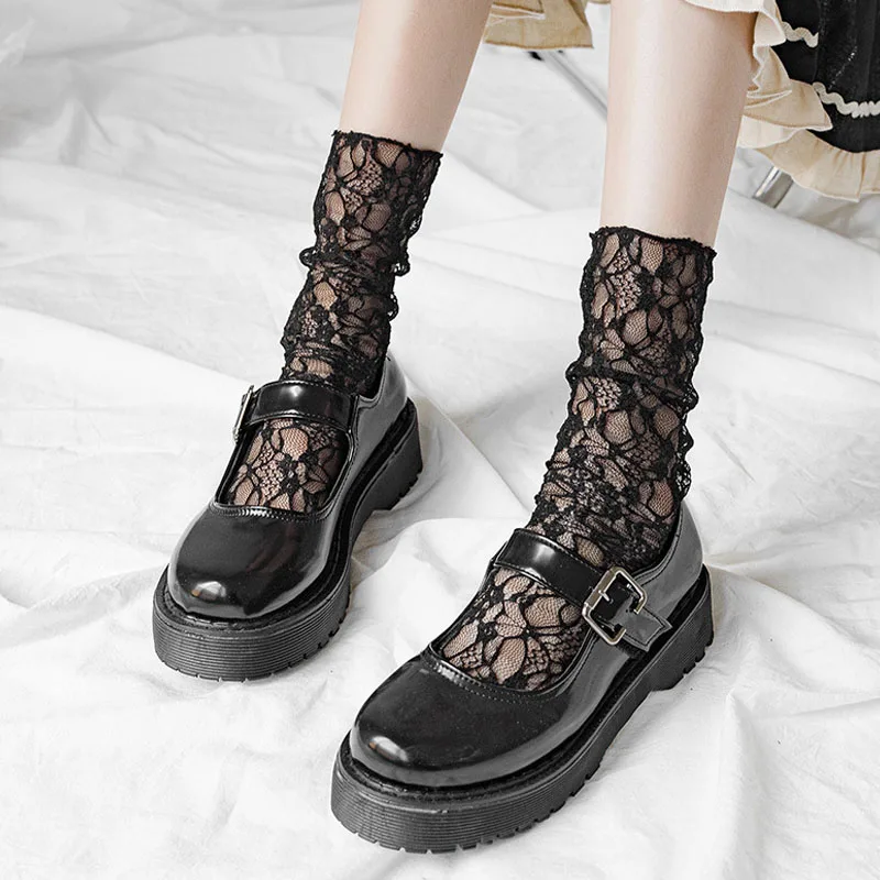 Mulher Meias Verão Bonito Lolita Meias Senhoras Sexy Lace JK Sock Moda Loose Respirável Meias Arrastão Princesa Tulle Meias