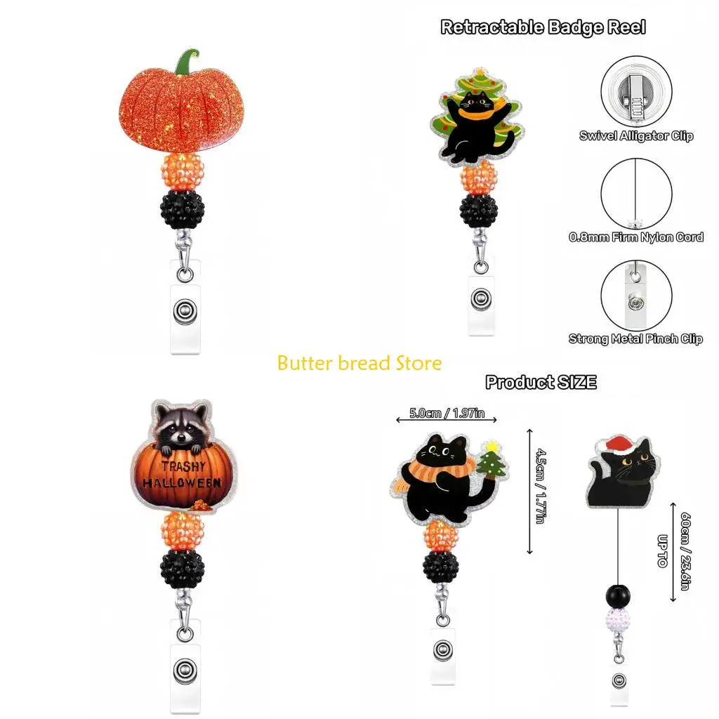 W89C Retractable Nurse Badge Reels with Alligators Clip, Funny Badge Holder for Nurses, Doctors, Teachers, Office Worker Use