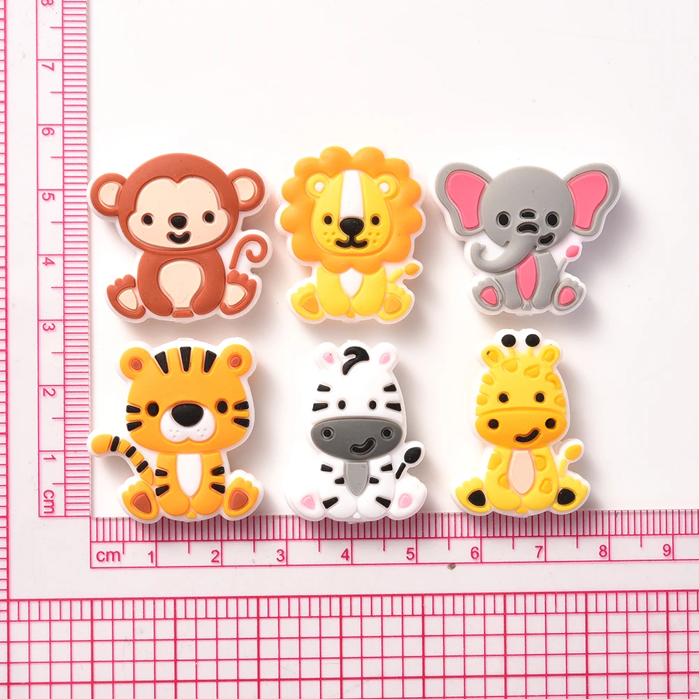 66Pcs Animal Silicone Beads Set Creative Spacer Beads Baby Pacifier Clips Teether Accessorie Necklace Bracelet BPA Free