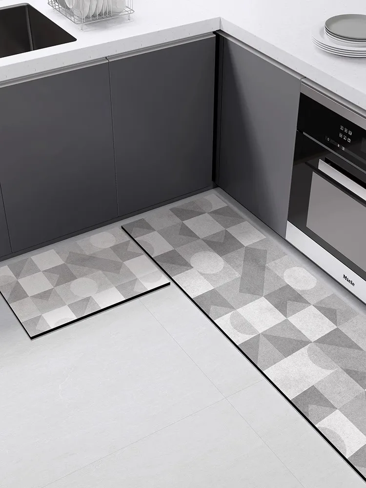 

Non-slip Kitchen Floor Mat Oil-proof Waterproof Rug PVC Leather Washable Long Runner Carpet Коврик Для Кухни Alfombras De Cocina
