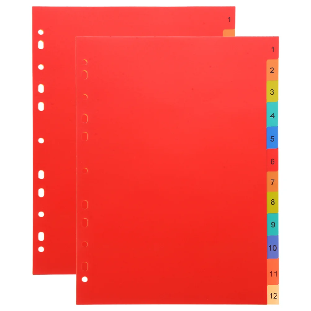 

2 Sets A4 Plastic Index Pp For Binder Notebook Lever Arch Files Detachable Design School Office Home Organization Binder