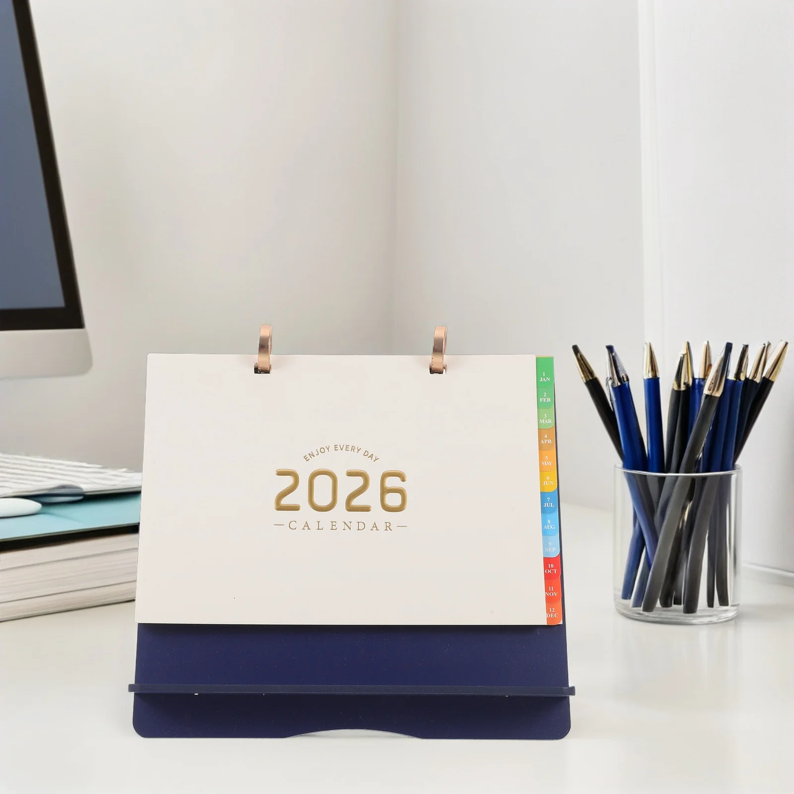 

Настольный календарь на 2026 год с подставкой, деревянный настольный флип-планировщик, ежемесячный органайзер для заметок для офиса, дома, учебы, эстетическое дерево