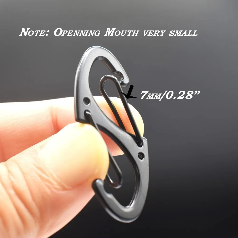 10PCS Small Carabiner Clips 1.6 inch(40mm) Metal Double Sided Spring Gate Snap Hooks Keychain Clasp Accessories