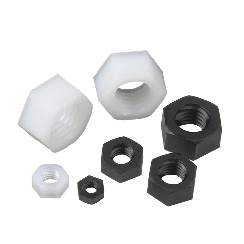 

White Or Black Plastic Nylon Hex Hexagon Nut M2 M2.5 M3 M4 M5 M6 M8 M10 M12 M14 M16 M18 M20