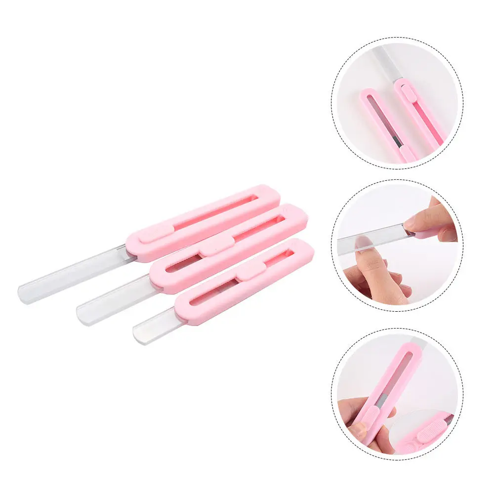 3 قطعة ملفات الأظافر الزجاجية قسط قوي المحمولة أدوات تلميع الأظافر لصالون العناية بالأظافر استخدام أدوات مانيكير