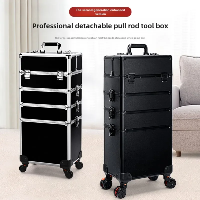 hardware tie rod toolbox removable multi-layer aluminum alloy with wheels