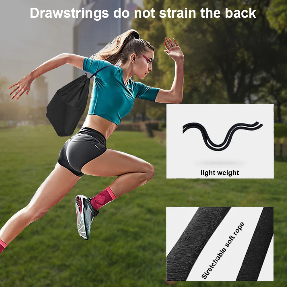 Drawstring backpack waterproof rope basketball volleyball bag sports fitness zipper backpack men and women outdoor sports bag