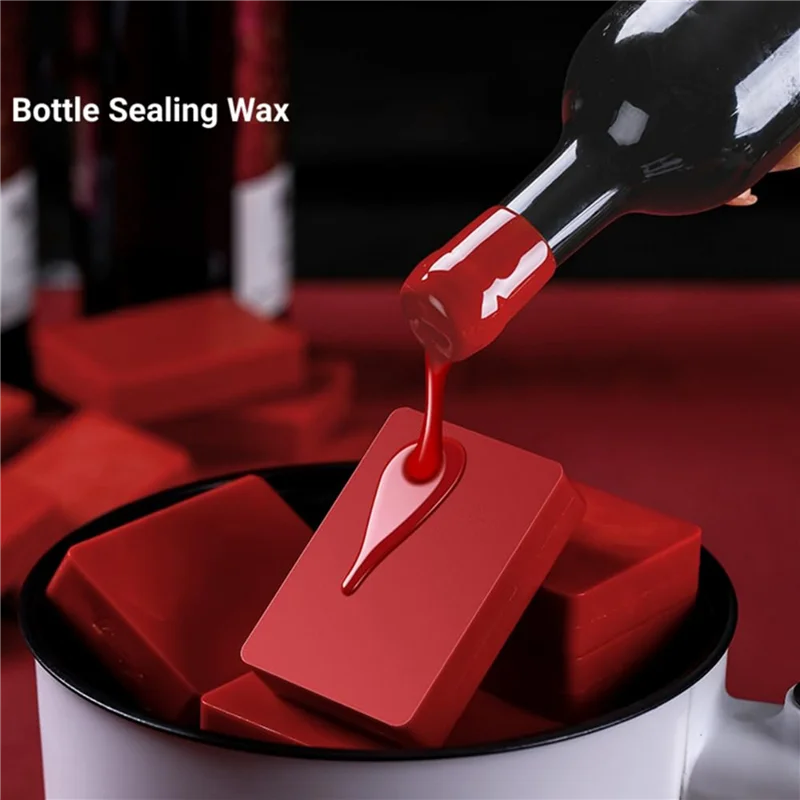 

ABFU-Bottle Sealing Wax Blocks - Resilient And Versatile Bottling Wax For Wine, 24 Wax Nuggets 0.5Lb With PTFE-Tape,Red