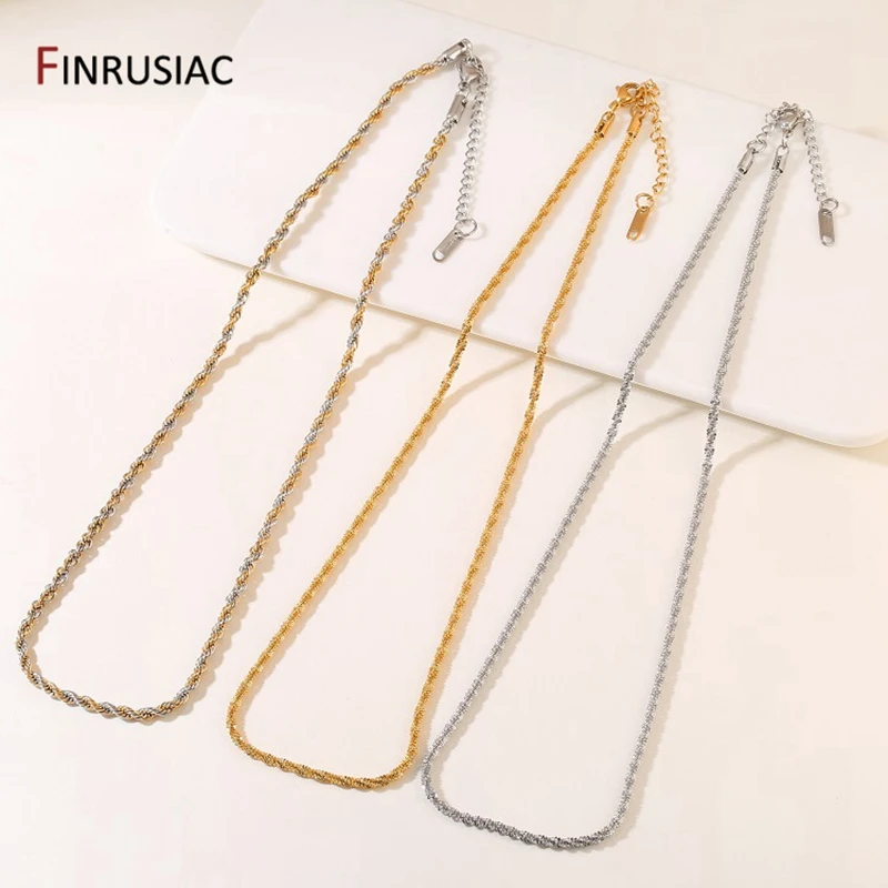 Stainless Steel 50cm Necklace Twist Chain Fashion European And American Style DIY Jewelry Accessories