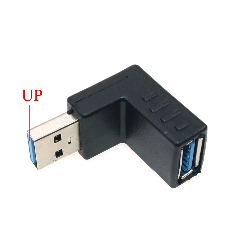 YuXi USB 2.0 3.0 Male To Female 90/180 Degree Up Down Left Right Angled Extension Connector Adapter for Laptop PC