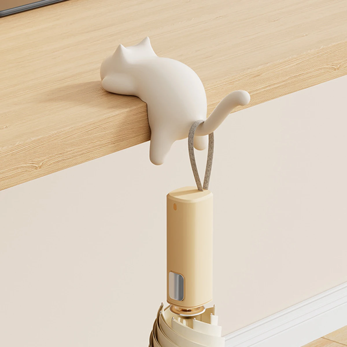 1Pc Colorful Cat-Shaped Desk Hooks - Removable Under Desk Backpack Hook,  Ideal For Cable Management In Kitchen, Bathroom