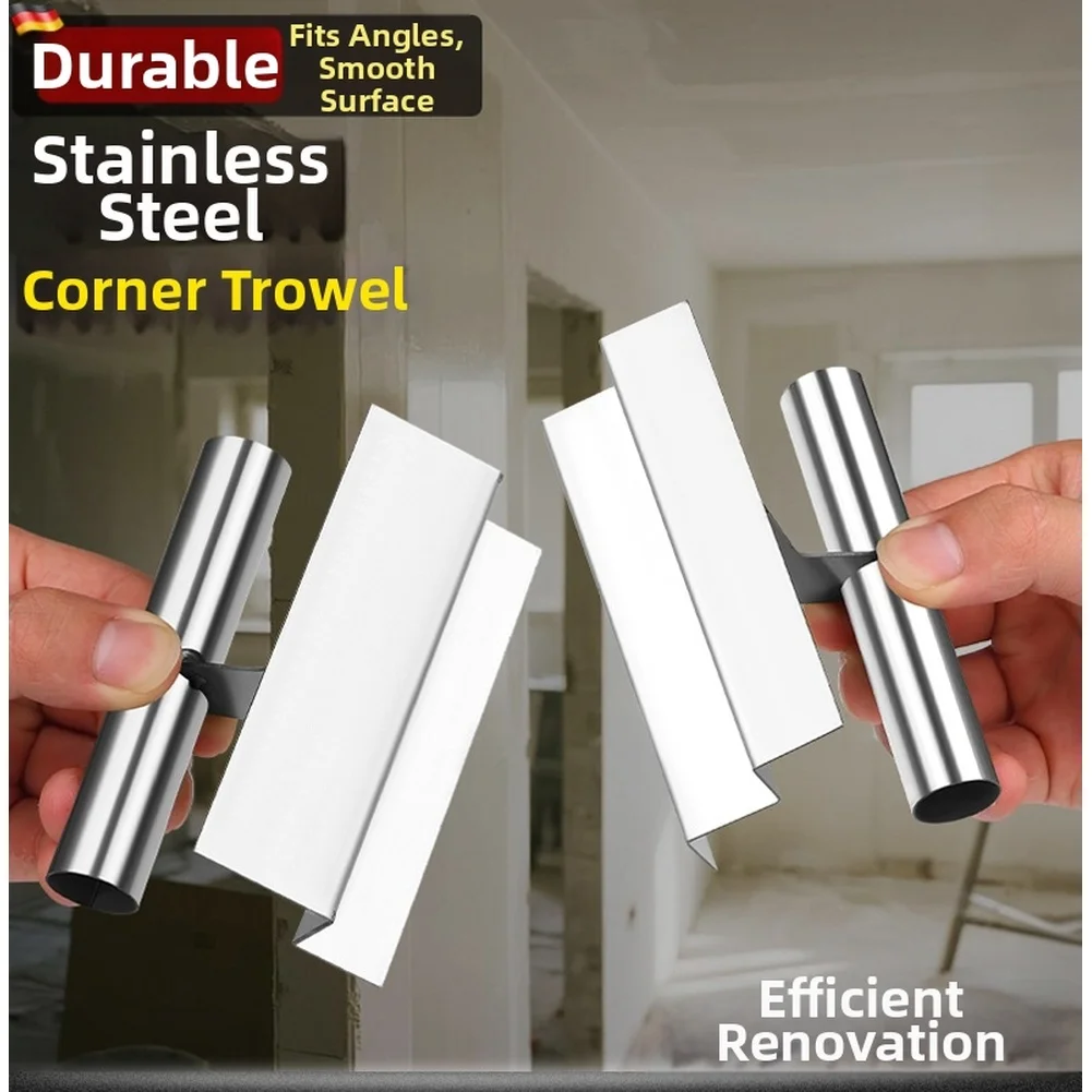 Stainless Steel Plastering Trowel Adjustable Angle Trowel Corner Trowel Plastering Bricklaying Tools For Corners/sharp Corners