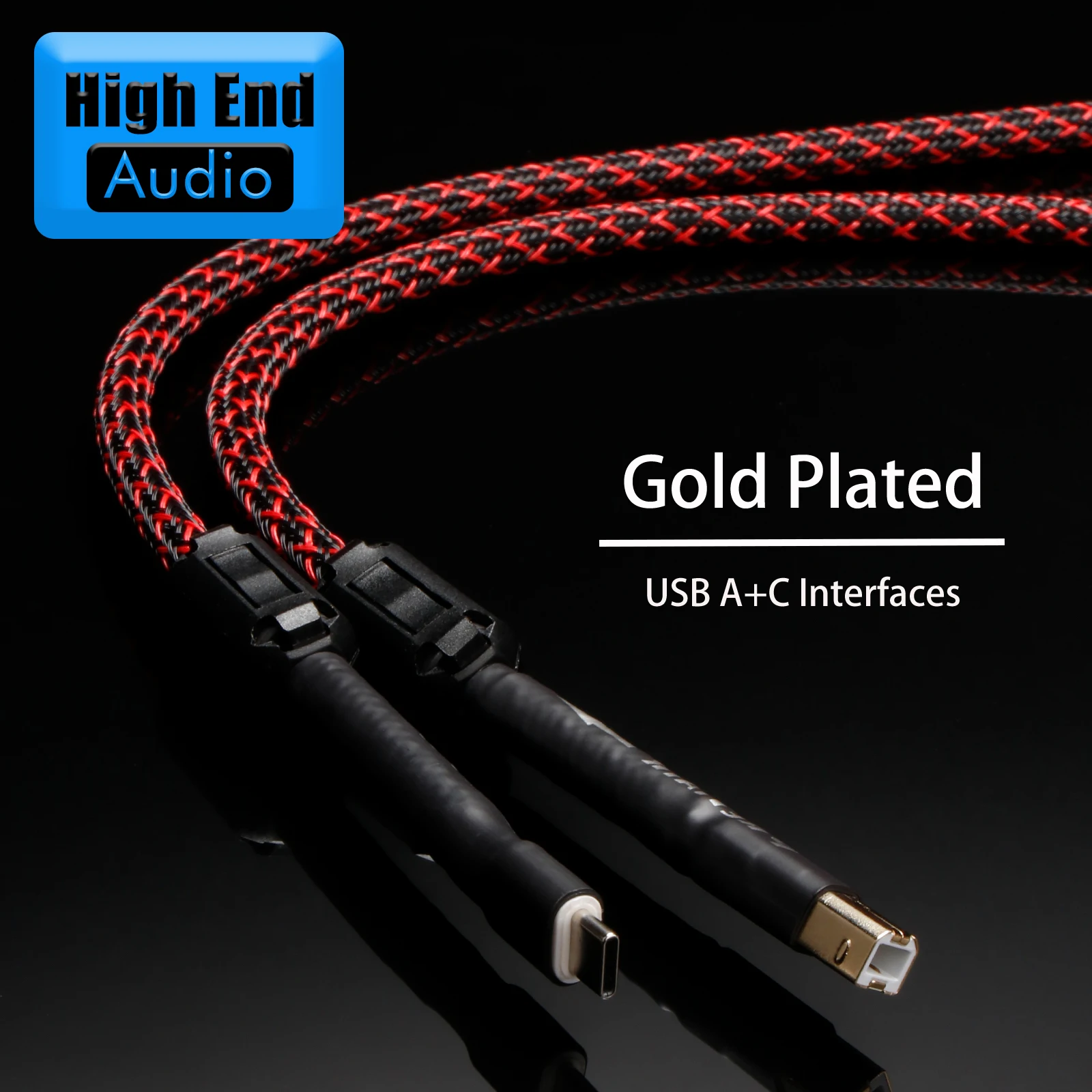 Preffair Hi-end OFC USB-B to Type C Cable Hifi Data Cable DAC otg Mobile Phone DAC Cable Sound card decoder Laptop