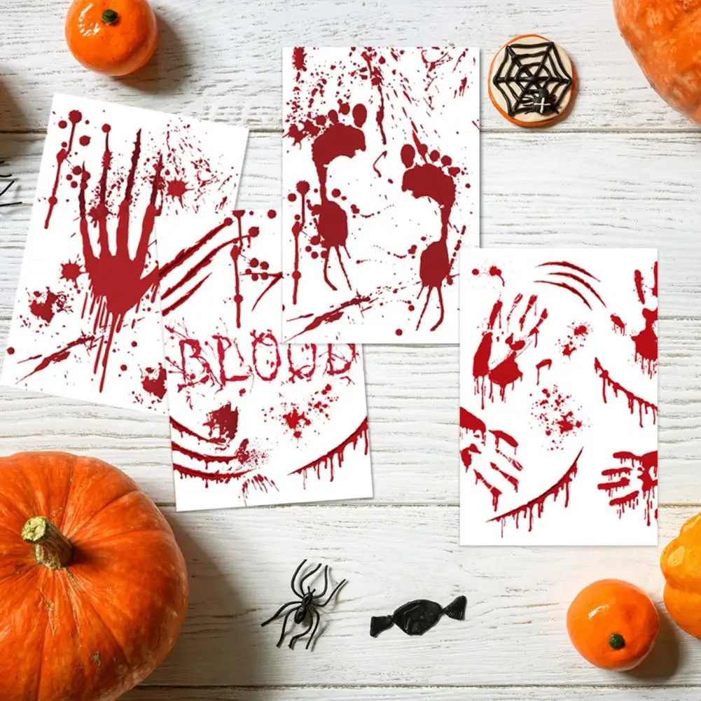 Halloween Postcard Decoration Party Decoration Halloween Postcards Sticky Notes Set with Blood Handprint Designs 12 for Holiday