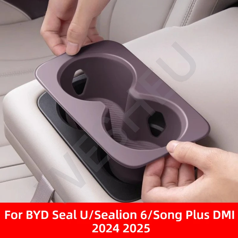 Geeignet für BYD Seal U Sealion 6 Song Plus DMI 2024 2025, hinterer Abtropfbecher-Aufbewahrungsbox, weicher Gummibecherhalter-Zubehör. – Detail 1