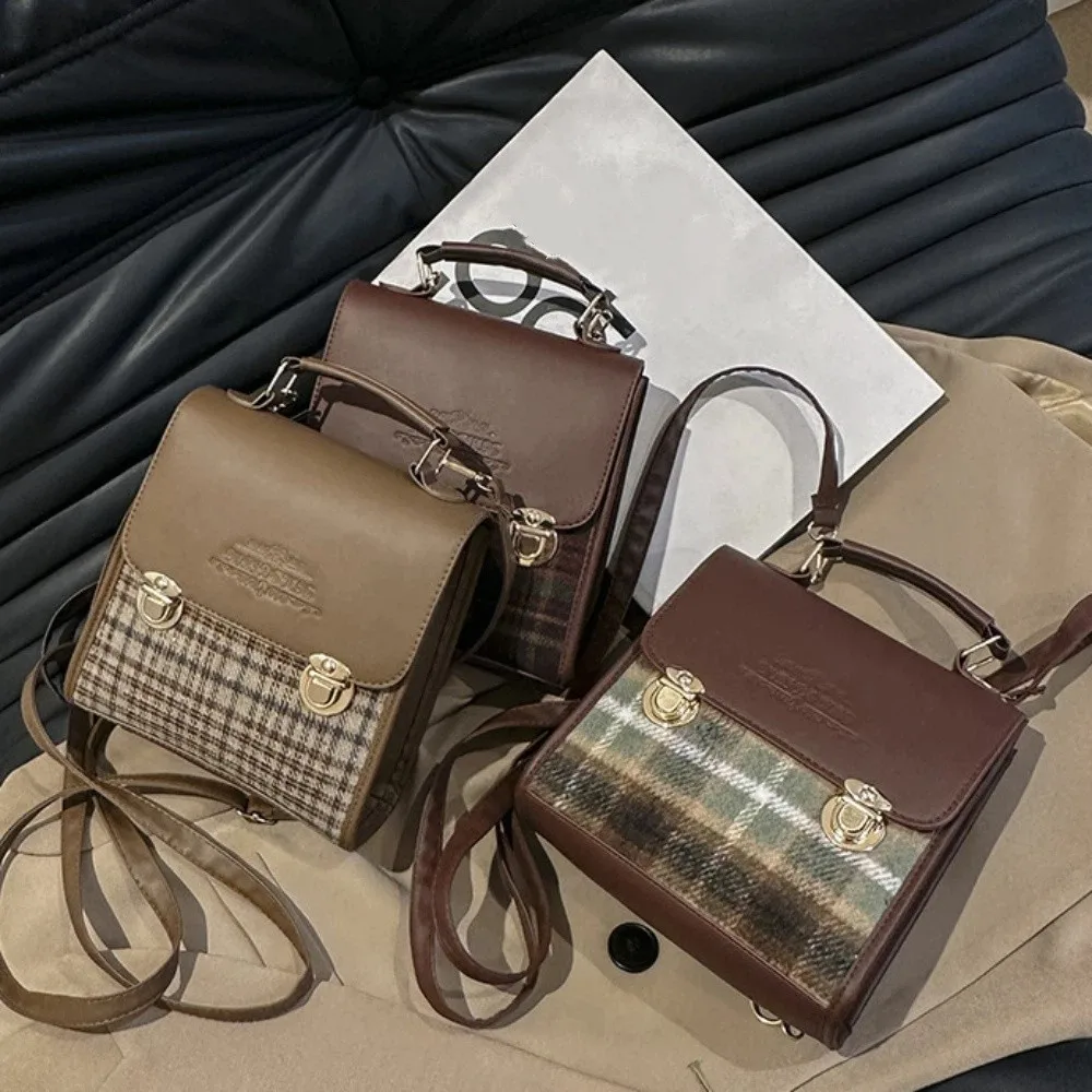 

Мини-рюкзак в стиле преппи, универсальная винтажная сумка через плечо, многофункциональная женская сумка-кроссбоди