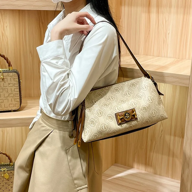 Brand Genuine Leather Light Luxury Bag Women\'s Large Capacity Bag 2023 New Advanced Underarm Bag Summer One Shoulder Large Bag