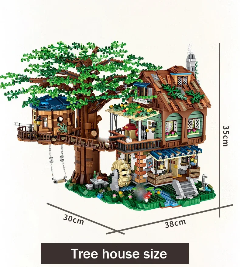 Loz 1033 Nieuw Product Boomhut 4761Pcs Mini Bouwsteen Assemblage Scène Model Speelgoed Voor Kinderen Verjaardagscadeau