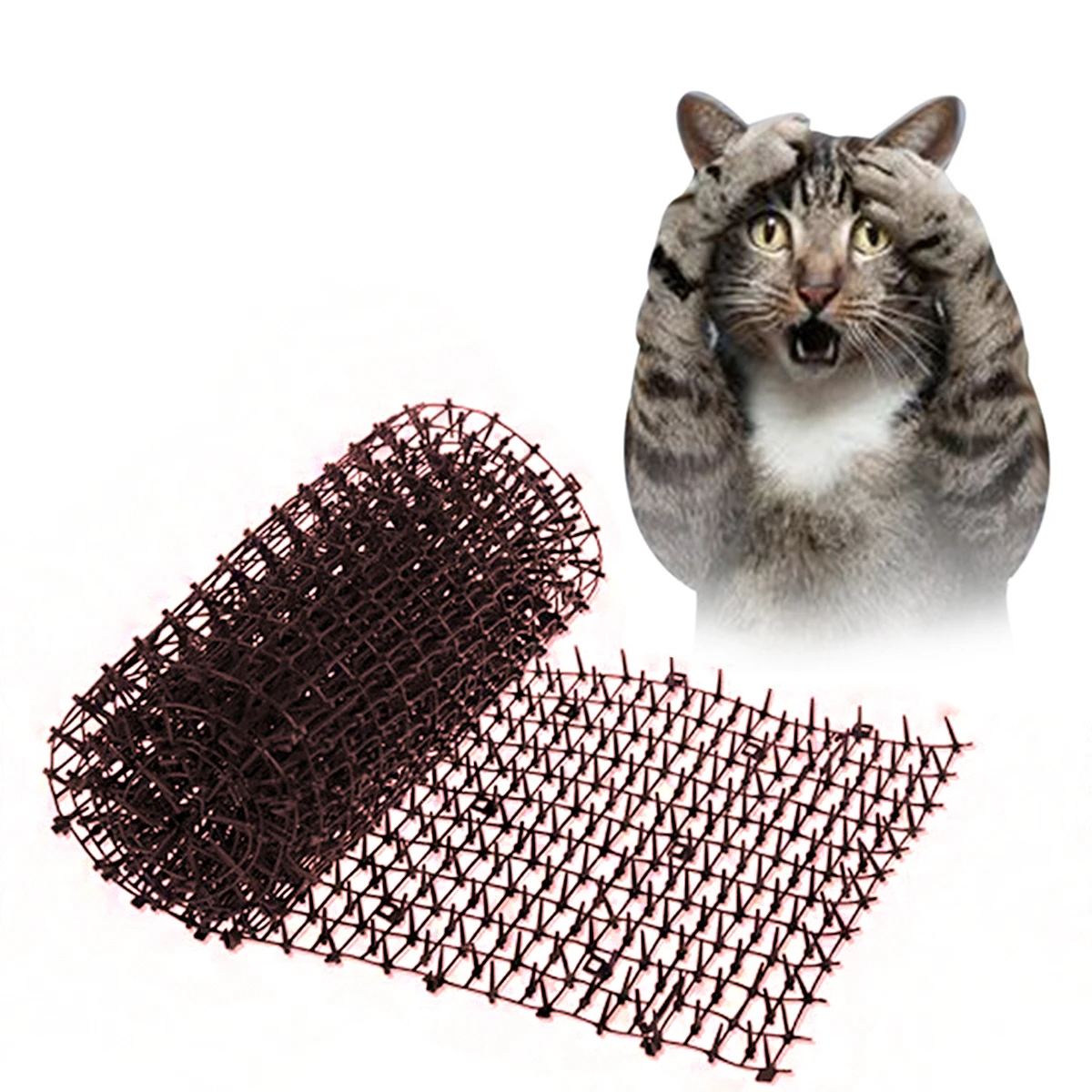 30 * 100 cm Garden Cat Net Spike Mat Prickle Strips Anti Deterrent Keep Cat Scat Repellent Dog Away Digging Climbing Pets Supplies