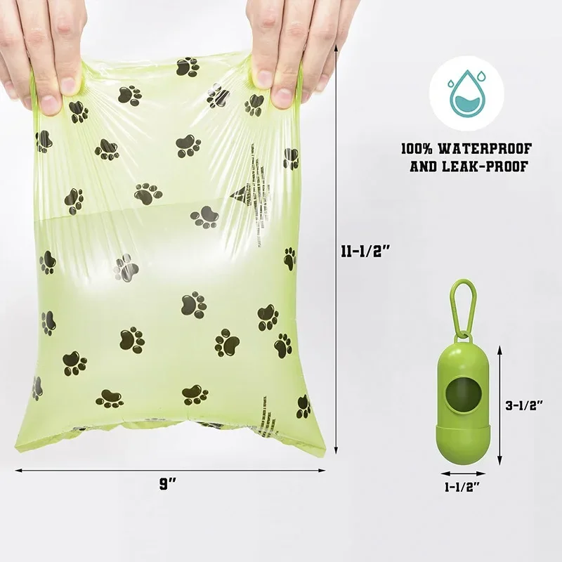 New Pet Biodegradable Trash Bag Dog Poop Bags Bulk Biobase Scented Poo Bag Degradable Cat Waste Bags Dog Poop Dispenser Gifts