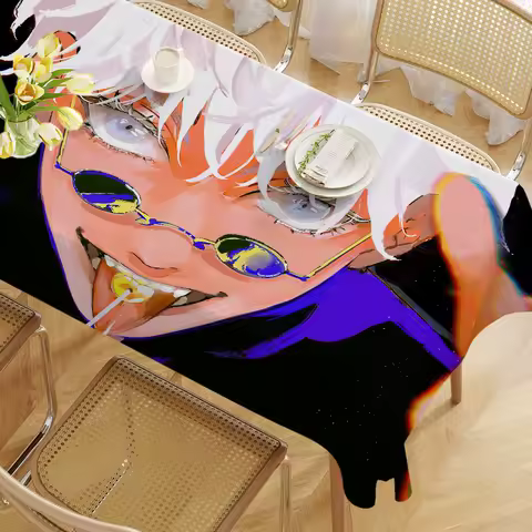 Anime Jujutsu Kaisen Gojo Satoru Itadori Home Tablecloths Dining Decoration And Rectangular Table Waterproof Cloth Anti-stain