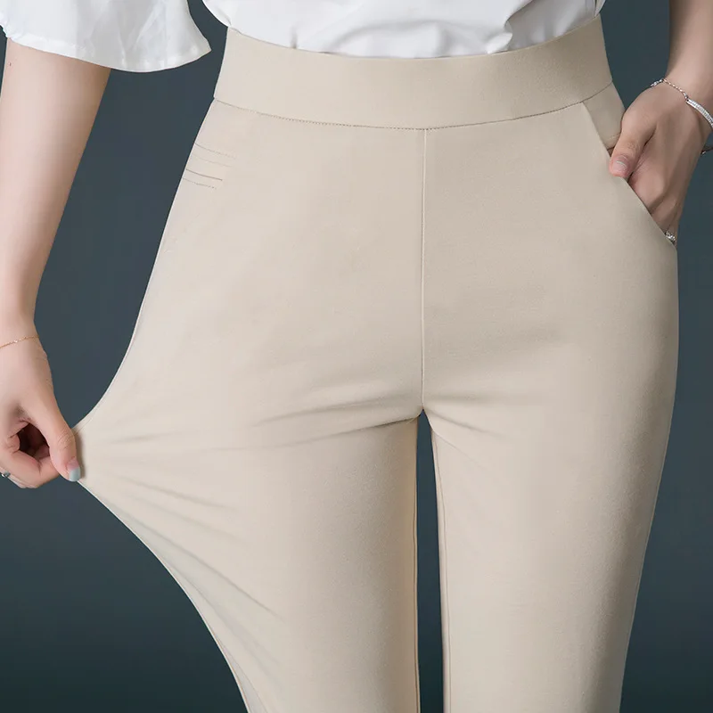 Nowe jesienne spodnie damskie z wysokim stanem, proste, codzienne, plus size, spodnie damskie typu pantalones. — zdjęcie 7
