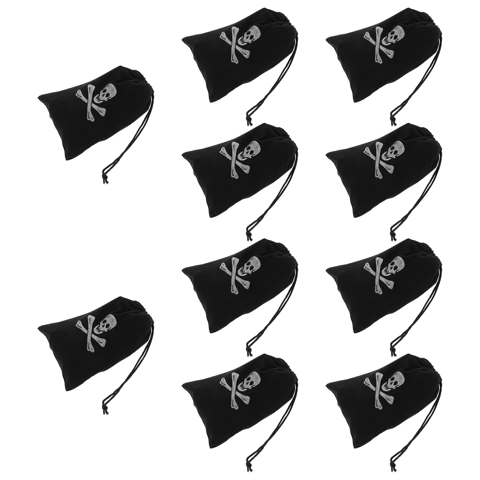 

10pcs Pirate for Halloween Candy Cookies Storage Party Supplies Drawstring Pouches Polyester Durable Safe