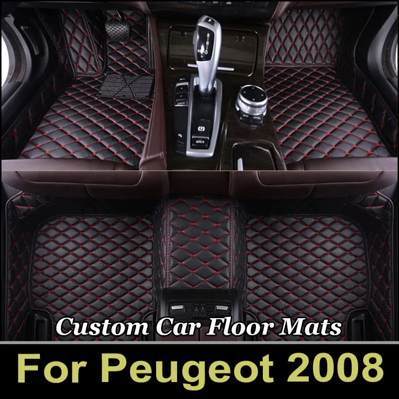 Car Floor Mats For Peugeot 2008 E2008 2020 2021 2022 2023 Carpets Foot Pads Accessories Interior Parts Waterproof Rug Automobile