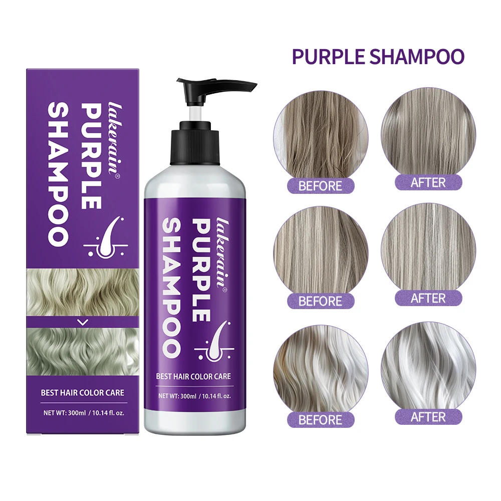 300ml Shampoo Lock Color Purple Shampoo Blonde Hair Bleaching Yellow Removing Linen Gray Silver Color Hair Dye шампунь для волос