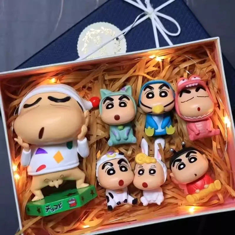 짱구 Gk Q 버전 와일드 잠옷, 재미있는 모양 피규어 선물 상자, 모델 장식품, 데스크탑 장식, 생일 선물, 11cm